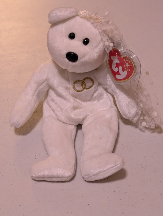 Mrs. the Bear - Ty Beanie Baby (White, 2001, Vintage, MWMT, Plush, Toy, Stuffed Animal, Retired)