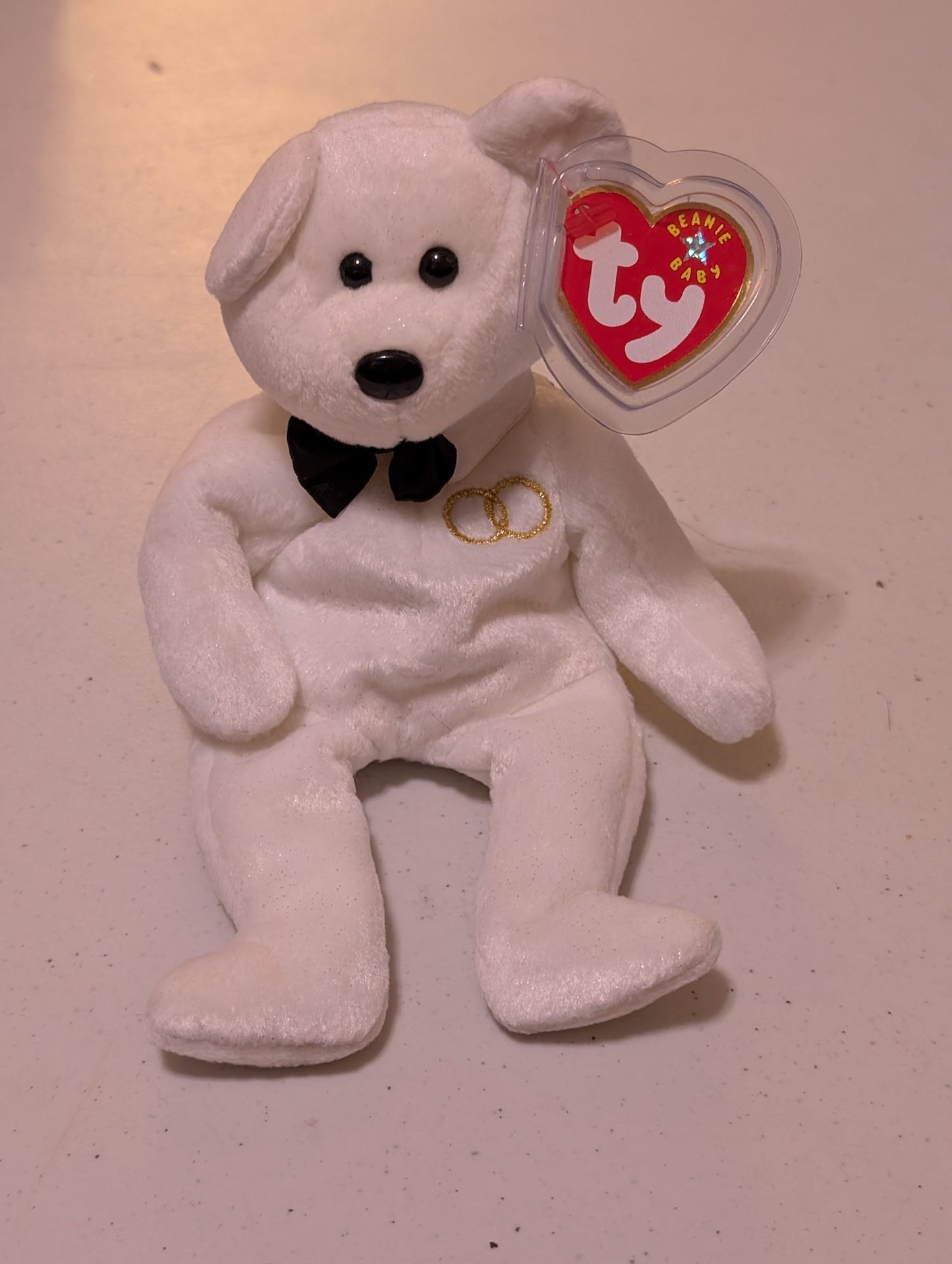 Mr. the Bear - Ty Beanie Baby (White, 2001, Vintage, MWMT, Plush, Toy, Stuffed, Animal, Retired)