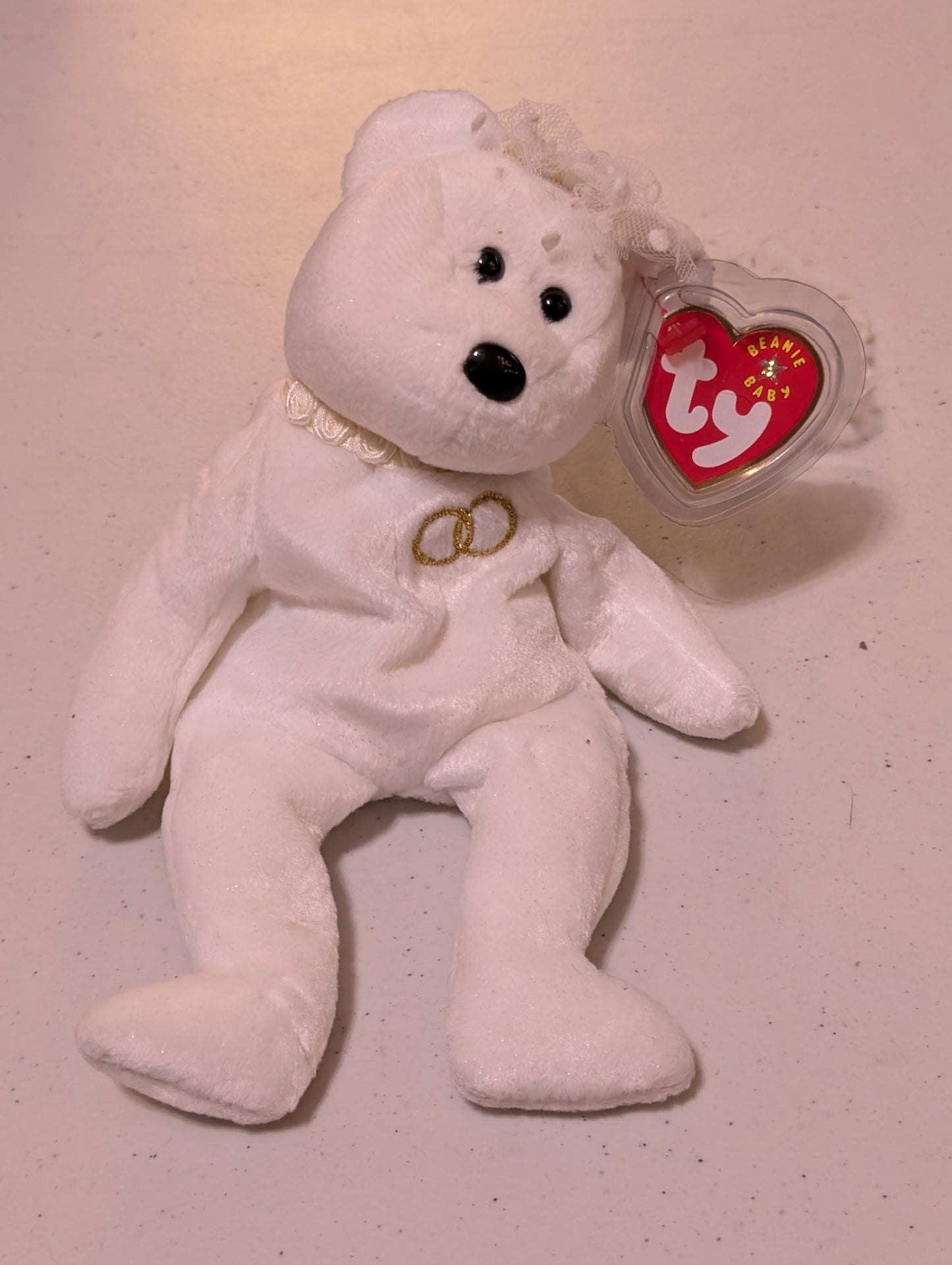 Mrs. the Bear - Ty Beanie Baby (White, 2001, Vintage, MWMT, Plush, Toy Stuffed Animal, Retired)