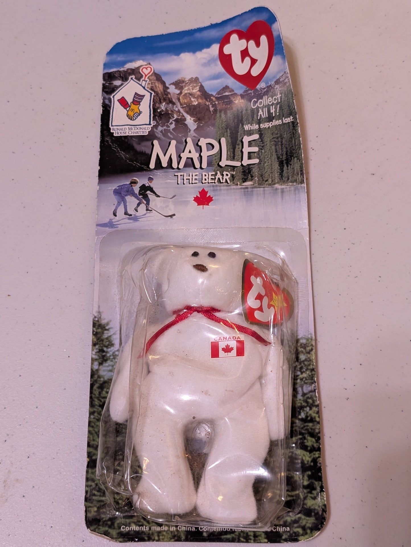 Maple the Bear (McDonald's) - Ty Teenie Beanie (White, 1999, Plush Toy in Packaging)