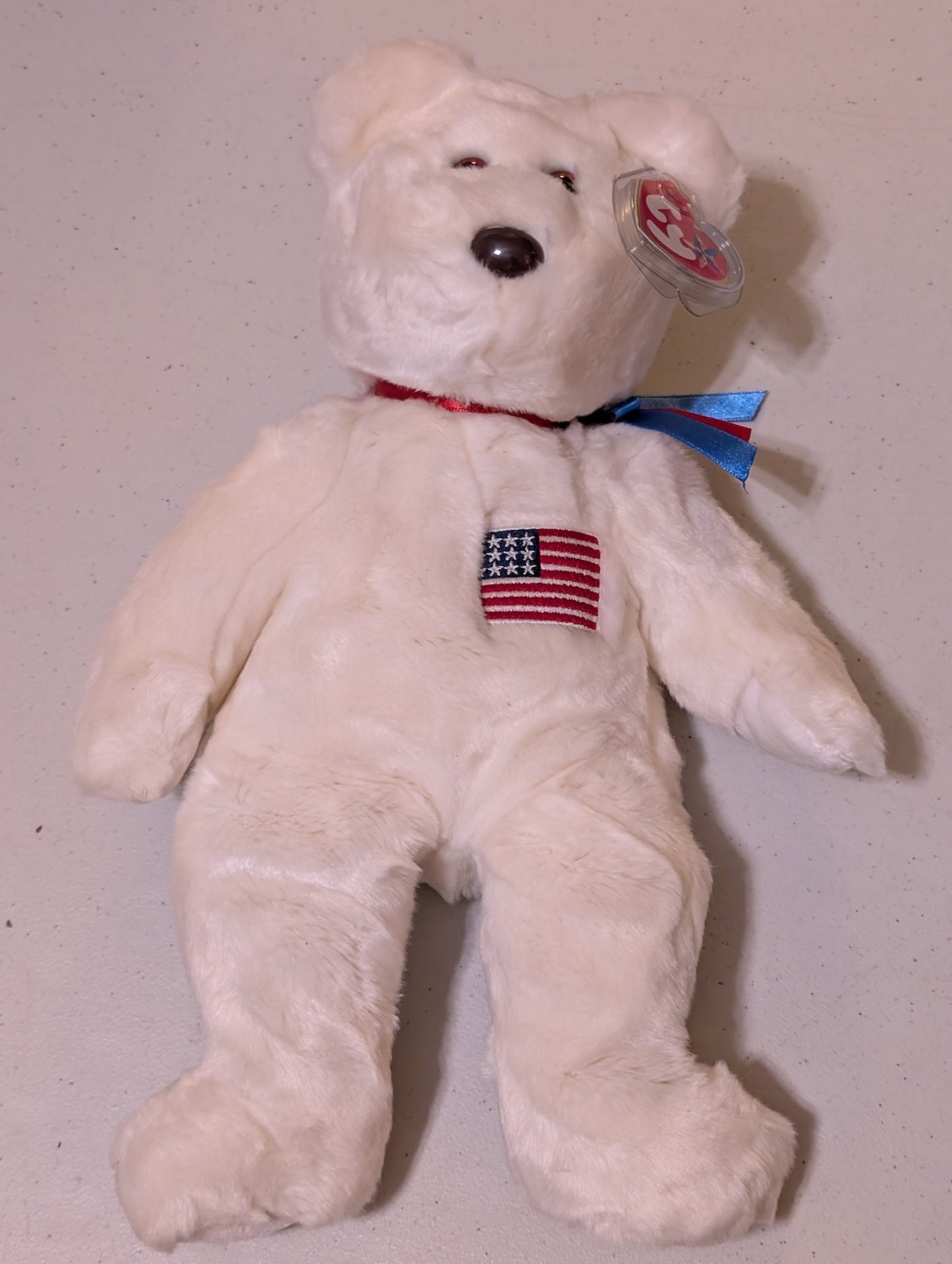 Libearty Liberty USA Retired American Bear, 14”Vintage 2000 Ty Beanie Buddy Large (MWMT, Vintage, Retired, with Tag, VTG, Stuffed Animal, Plush, Toy)