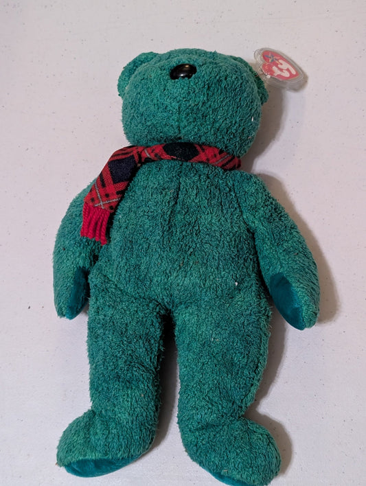 WALLACE (SCOTLAND) Bear TY Beanie Baby 14" 1999 (MWMT, Vintage, Retired, with Tag, VTG, Stuffed Animal, Plush, Toy)