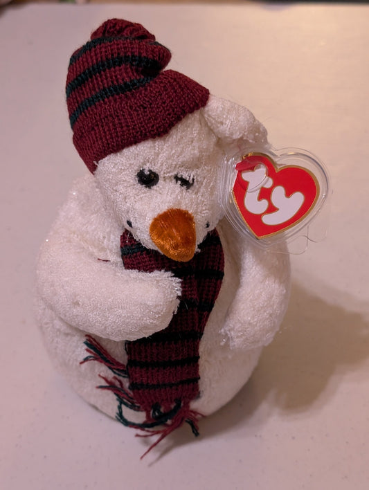 Chillings the Snowman ⛄2000 Plush 14" Ty Beanie Babies RARE (MWMT, Vintage, Retired, with Tag, VTG, Stuffed Animal, Plush, Toy)