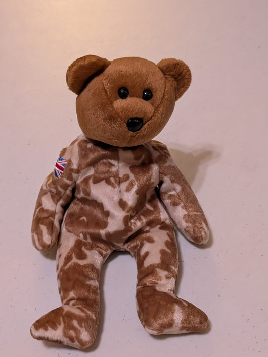 Hero the Bear TY Beanie Baby (Vintage, Retired,VTG, Stuffed Animal, Plush, Toy)