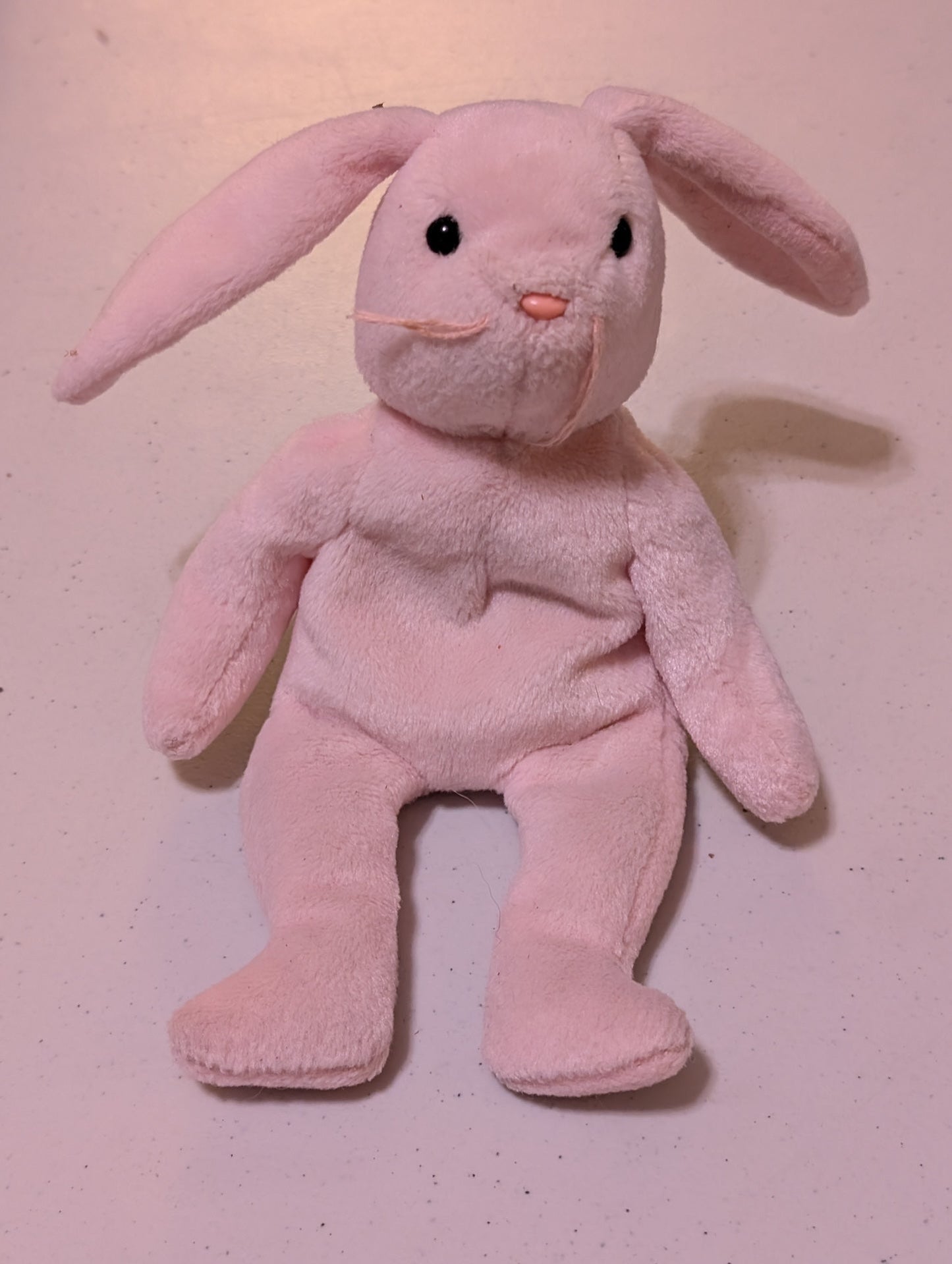 Hoppity The Pink Rabbit TY Beanie Baby (Vintage, Retired,VTG, Stuffed Animal, Plush, Toy)