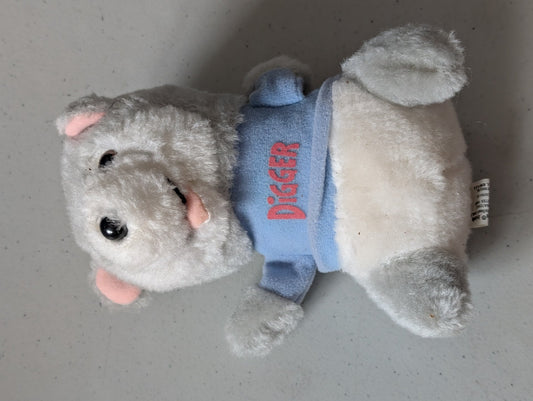 Digger the Cat - Cuddlee Plush Toy (Gray, White, 1980s, Cat)