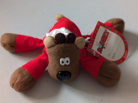 Randy the Reindeer - Rodney and Friends Plush Toy (Brown Red, 1990s, Reindeer)