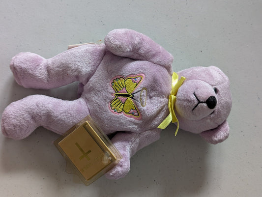 Butterfly Bible Bear - Trinity Toy Plush Toy (Purple, 2000s, Bear)