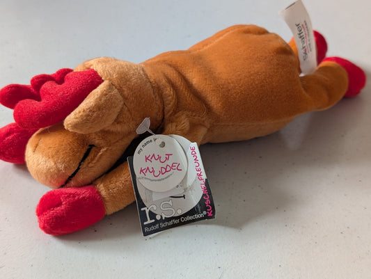 Knut Knuddles Reindeer - Rudolf Schaffer Plush Toy (Brown, Red, 2000s, Reindeer)