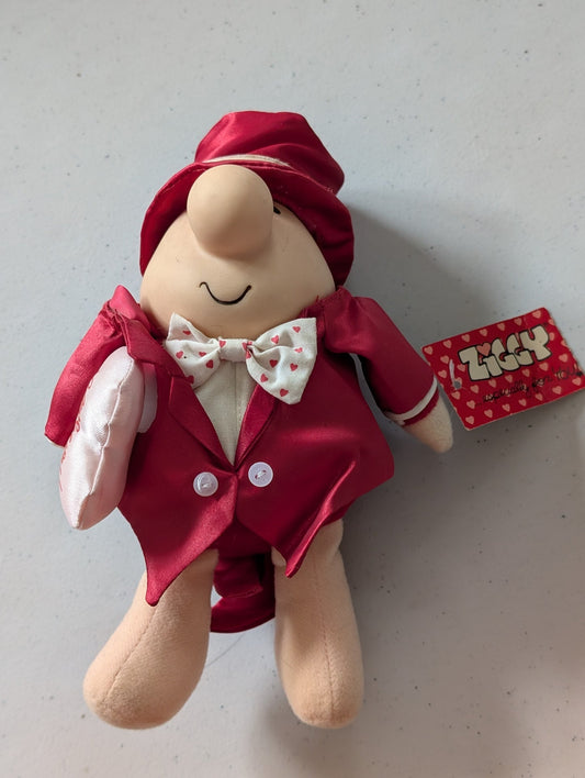 Valentine Ziggy - American Greetings Plush Toy (Red, White, 1980s, Ziggy)