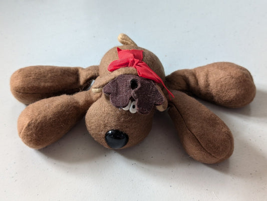 Brown Felt Dog - Unbranded Plush Toy (Brown, 1990s, Dog)