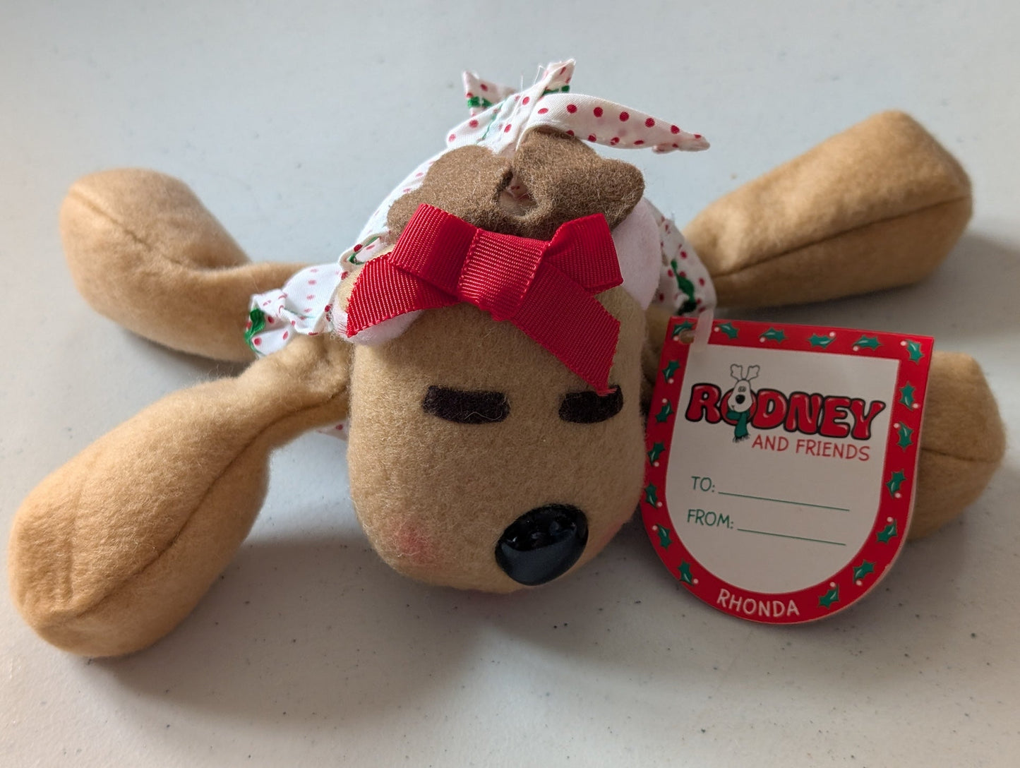 Rhonda the Reindeer - Rodney and Friends Plush Toy (Tan, Red, White, 1990s, Reindeer)