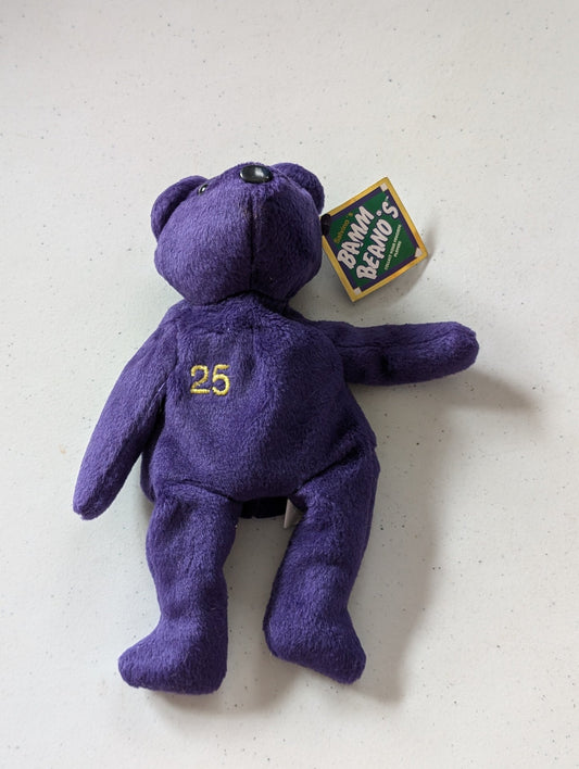 #25 Player Bear - Bamm Beano's Plush Toy (Purple, 2000s, Bear)