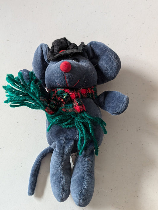 Christmas Mouse - Unbranded Plush Toy (Gray, 1990s, Mouse)