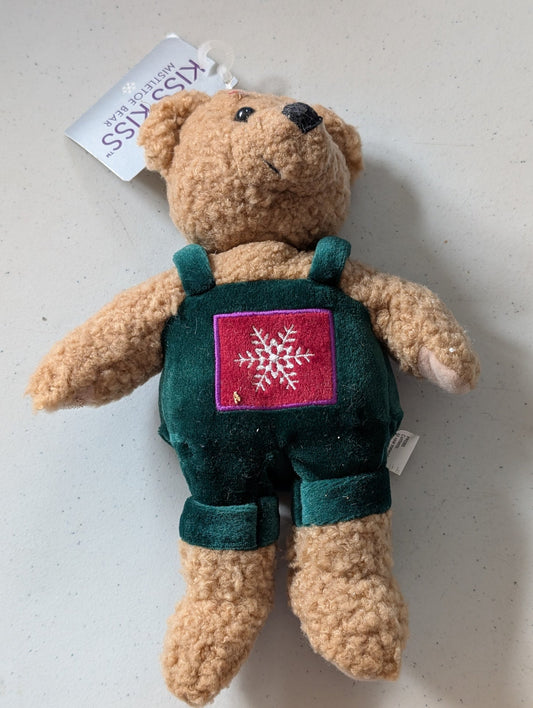 Mistletoe Bear - Kiss Kiss Plush Toy (Brown, Green, 2000s, Bear)