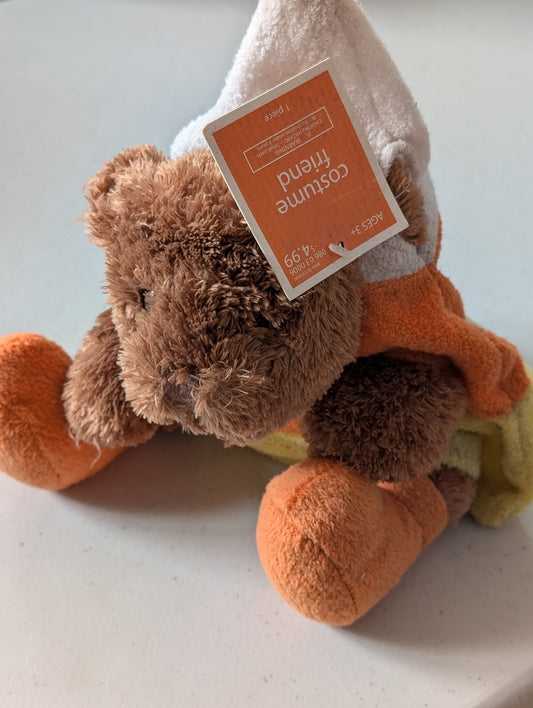 Costume Friend Bear (Candy Corn) - DanDee Plush Toy (Brown, Orange, Yellow, 2000s, Bear)