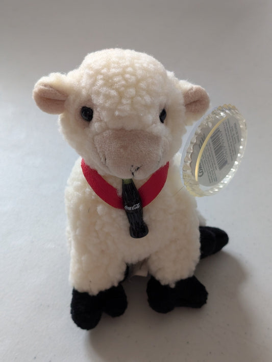 WOOLSY the SHEEP 1999 IRELAND #0244  (Coke, Coca-Cola, Cocoa Cola International, MWMT, Vintage, Retired, with Tag, VTG, Stuffed Animal, Plush, Toy, Bean Bag)