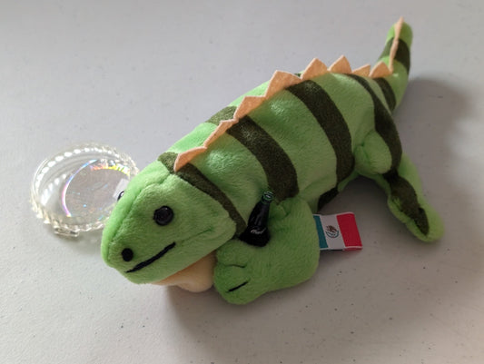 Paco The Iguana Mexico 1998 (Coke, Coca-Cola, Cocoa Cola International, MWMT, Vintage, Retired, with Tag, VTG, Stuffed Animal, Plush, Toy, Bean Bag)