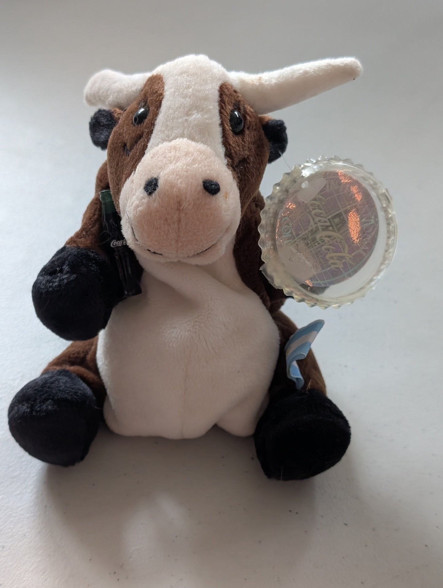 Vaca the Longhorn Argentina(Coke, Coca-Cola, Cocoa Cola International, MWMT, Vintage, Retired, with Tag, VTG, Stuffed Animal, Plush, Toy, Bean Bag)