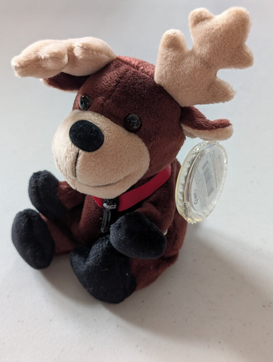 Baltic the Reindeer Sweden #222 1999(Coke, Coca-Cola, Cocoa Cola International, MWMT, Vintage, Retired, with Tag, VTG, Stuffed Animal, Plush, Toy, Bean Bag)