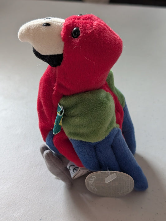 Barrot the Parrot Brazil(Coke, Coca-Cola, Cocoa Cola International, MWMT, Vintage, Retired, with Tag, VTG, Stuffed Animal, Plush, Toy, Bean Bag)