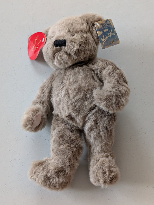 LUSCIOUS DAKIN NICK And NORA APPLAAUSE  BROWN TEDDY BEAR PLUSH 15" TALL (MWMT, Vintage, Retired, with Tag, VTG, Stuffed Animal, Plush, Toy, Nick and Nora)
