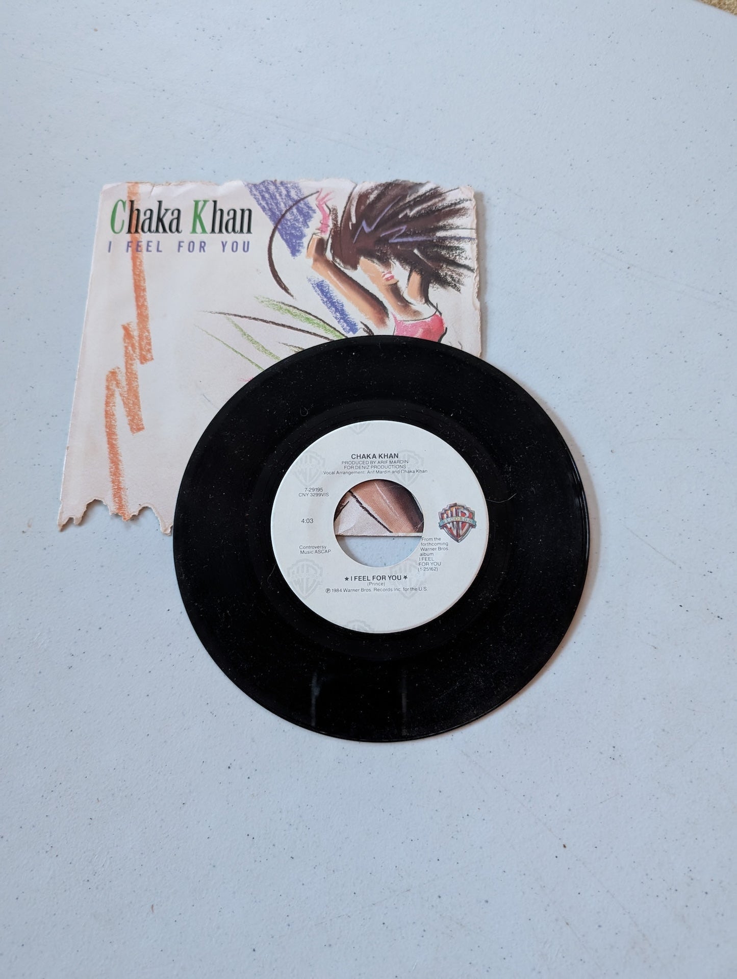 CHAKA KHAN - I FEEL FOR YOU - ORIGINAL WARNER BROS. 45 RPM vinyl