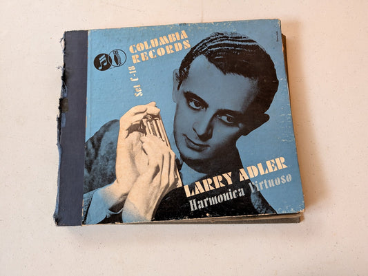 Larry Adler Harmonica Virtuoso, 4 Record Set, 78 RPM, Columbia Label.