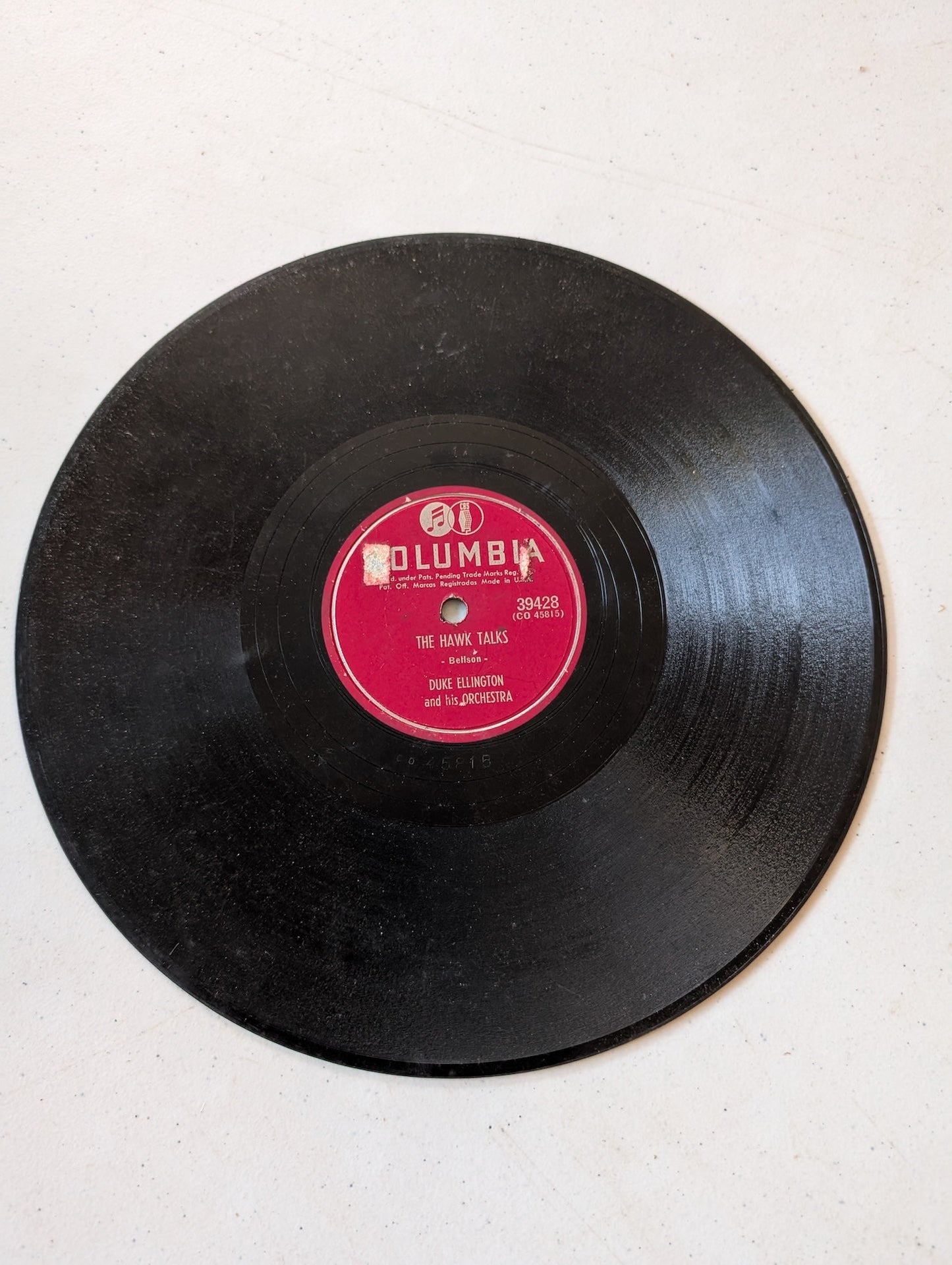Duke Ellington and his Orchestra The Hawk Talks 78 RPM record