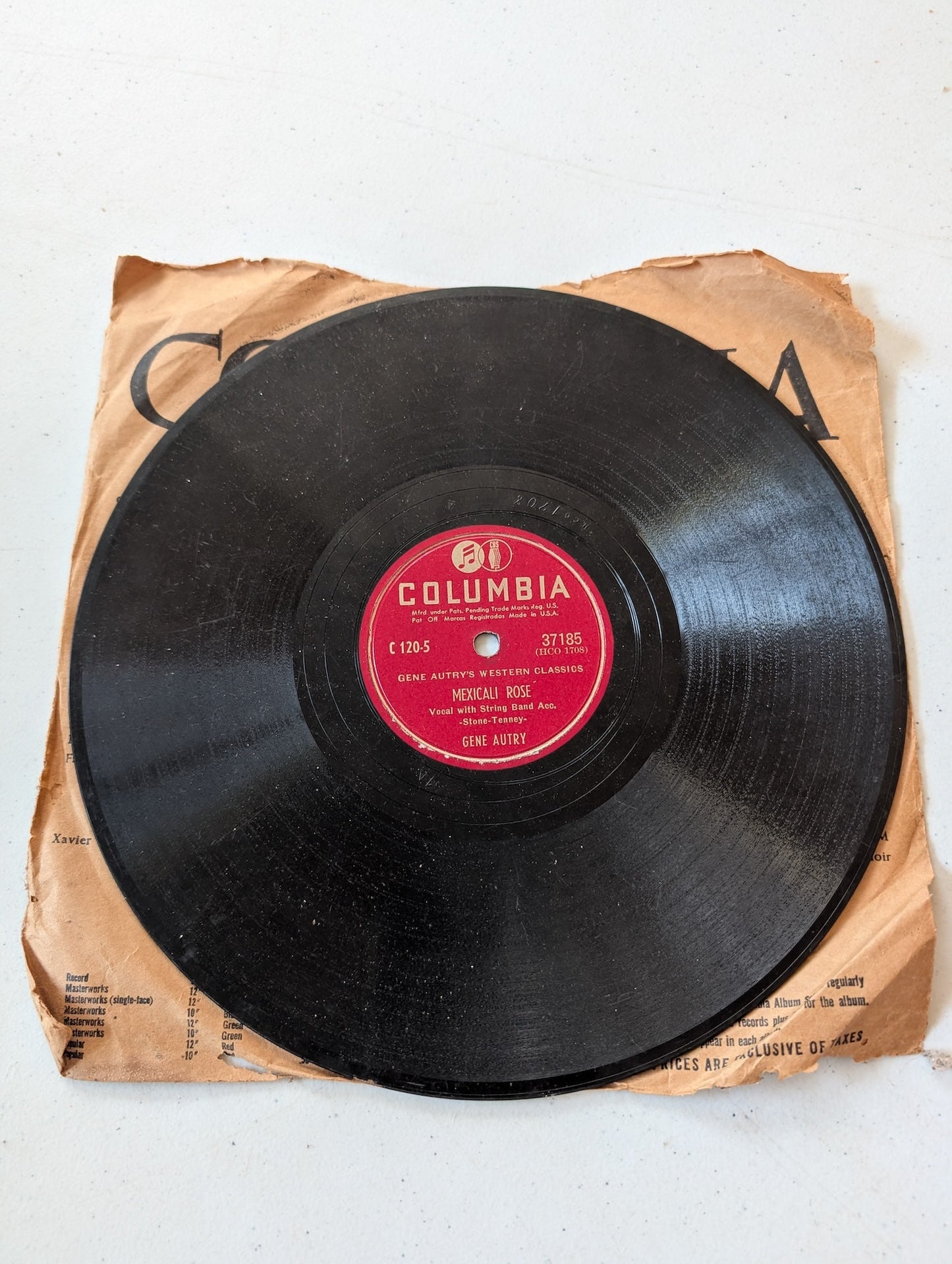 Gene Autry Mexacali Rose / You're The Only Star   78 RPM