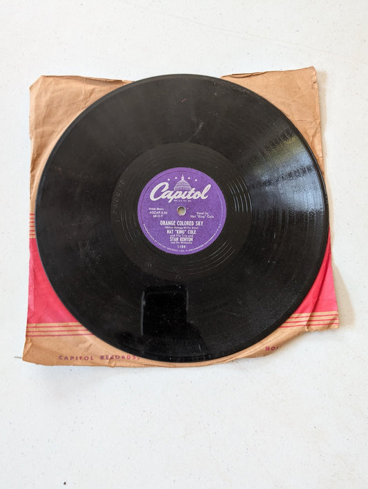 Nat "King" Cole And His Trio And Stan Kenton And His Orchestra / Stan Kenton And His Orchestra With Nat "King" Cole – Orange Colored Sky / Jam-Bo Shellac, 10", 78 RPM