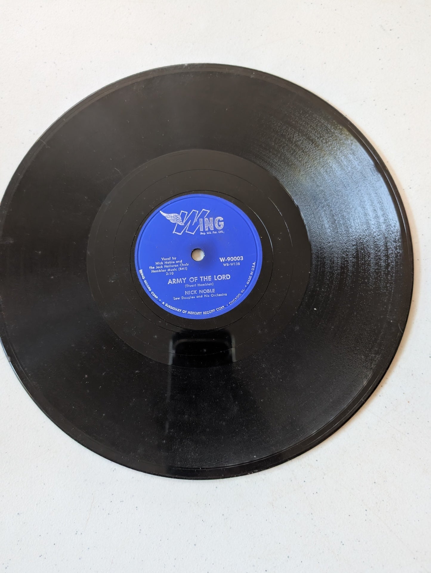 NICK NOBLE The Bible Tells Me So/Army Of The Lord 10" 78RPM, WING W-90003