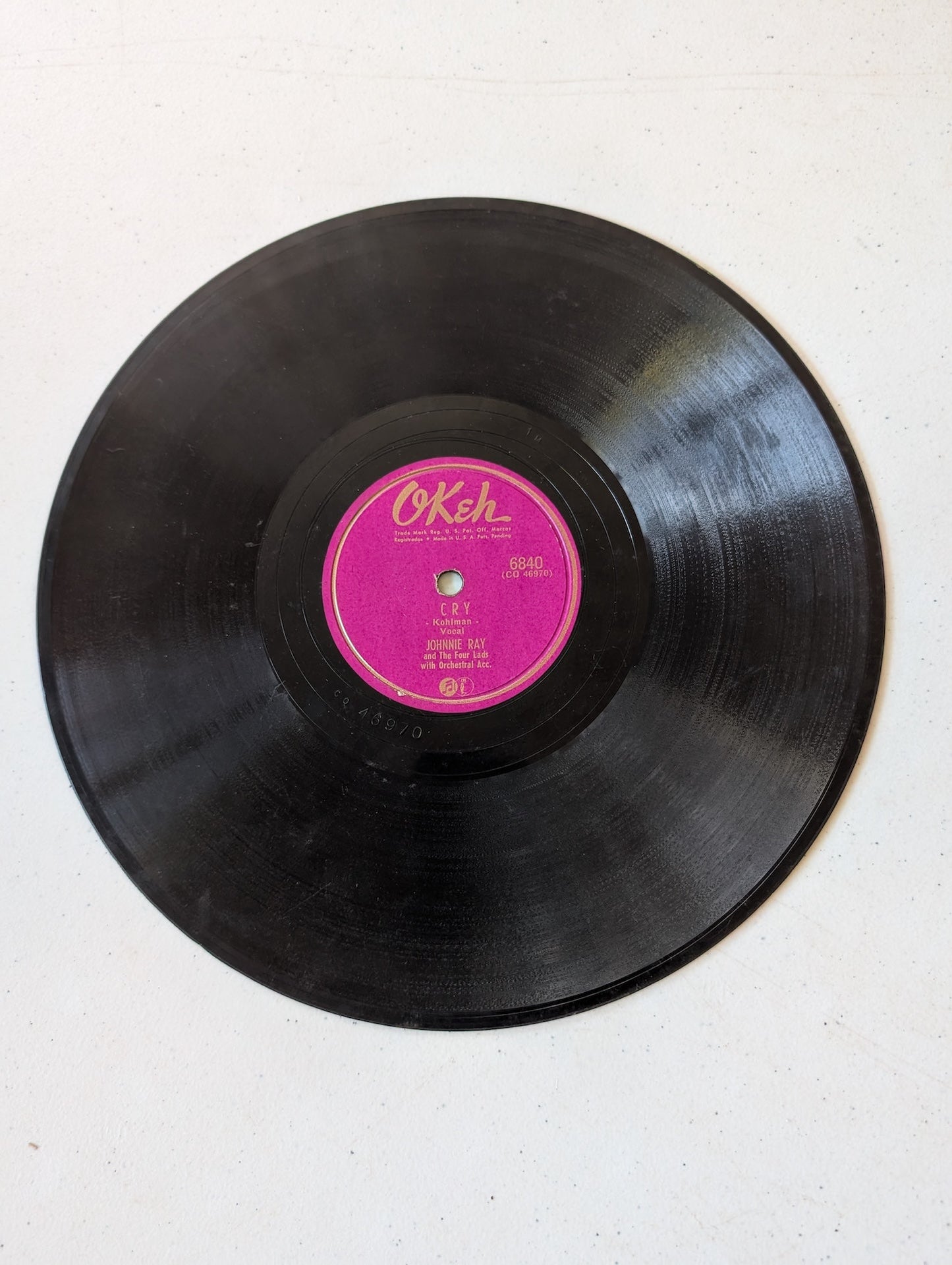 Johnnie Ray Cry / Little White Cloud that Cried 78 rpm