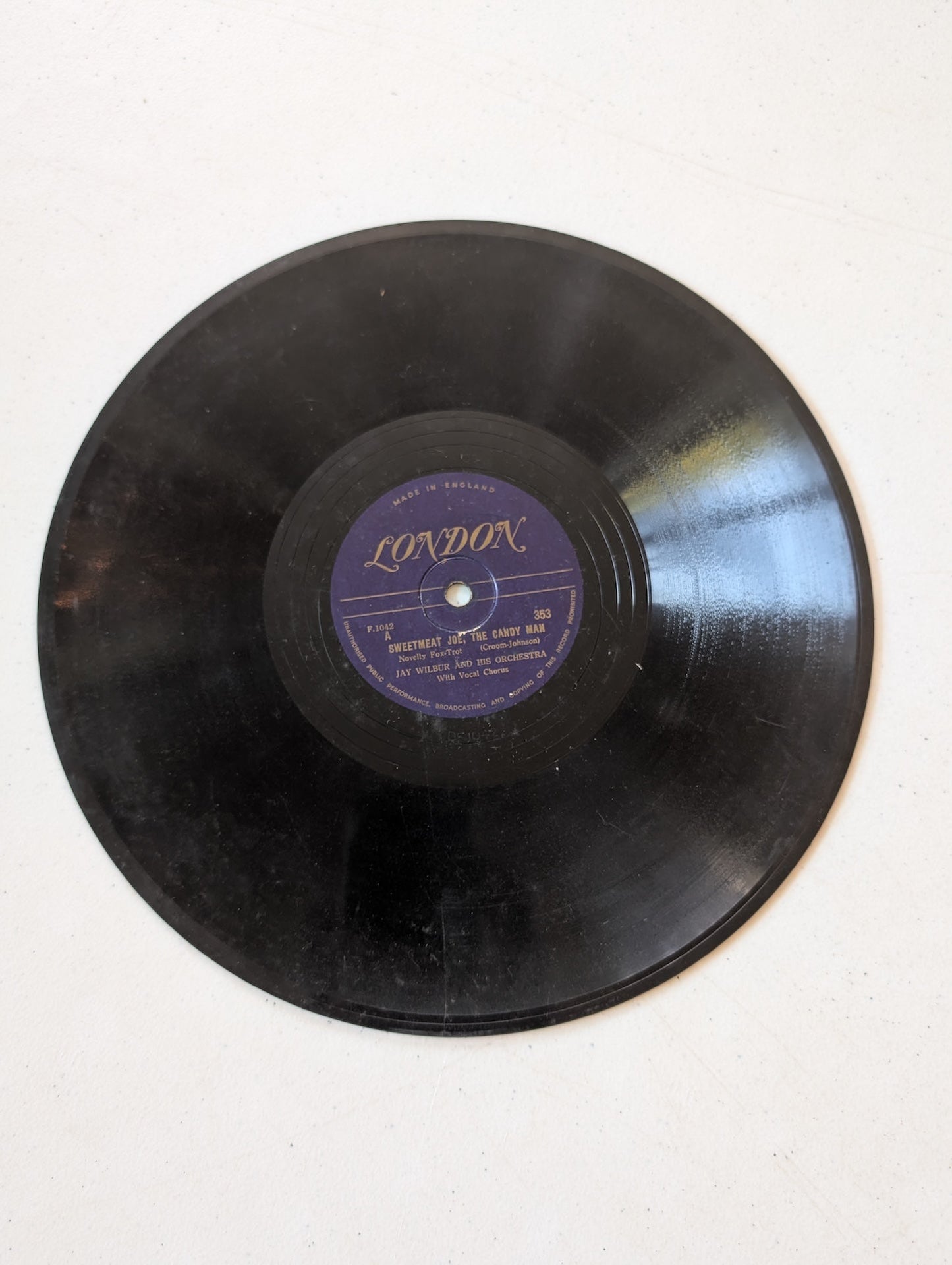 Jay Wilbur And His Orchestra – Sweetmeat Joe, The Candy Man / The Teddy Bears' Picnic Shellac, 10", 78 RPM