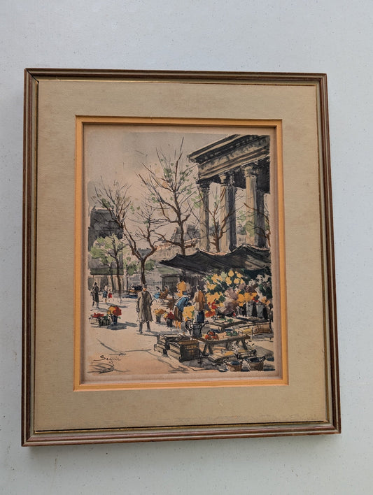 Armand SÃ©guin  - Street Scene - French Watercolor