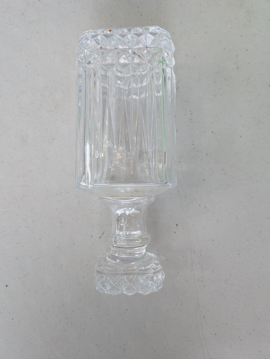 Whiskey Decanter Crystal Glass Liquor Bottle Wine flat square Stopper Scotch Bar Vintage