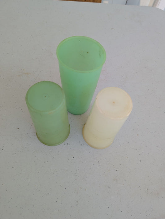 Tupperware Tumblers, Glasses, 14 oz, Cool green colors set of 3