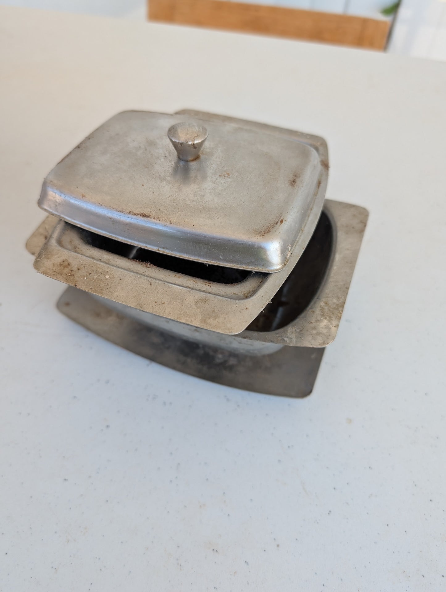 Stelton Butter Dish w Lid Mid Century Modern Stainless Steel