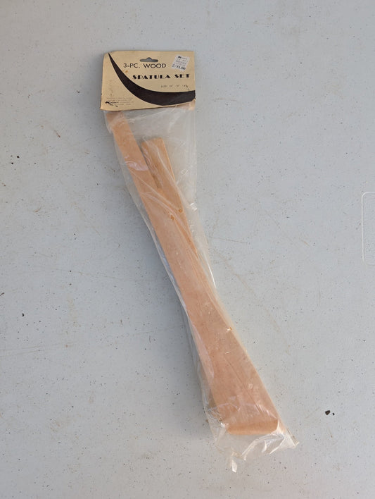 Spatula set - 3 piece wood vintage
