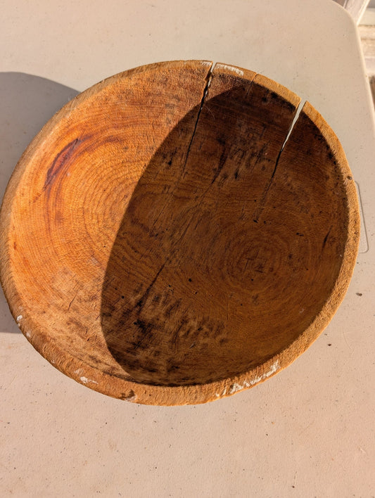 Wooden Kitchenware large Bowl Original Old vintage