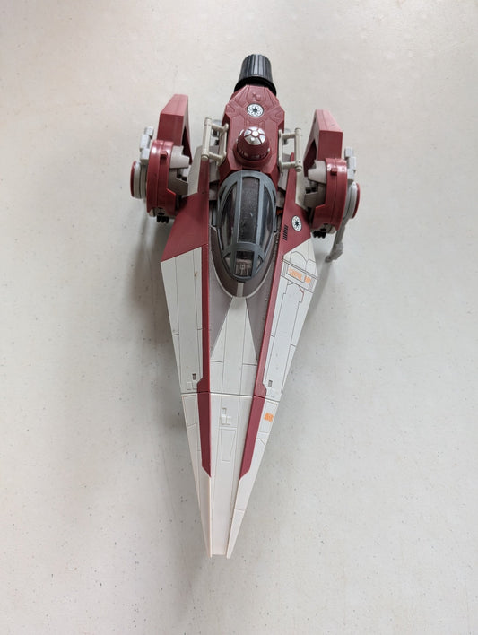 V-Wing Starfighter Star Wars Clone Wars Ship 2007 Hasbro (Vintage, Missing parts/accessories, Collectable, Toy)