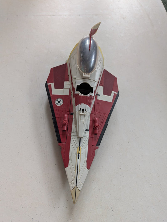 Delta Jedi Star Fighter Star Wars Obi wan Ship, 2008 Hasbro(Vintage, Missing parts/accessories, Collectable, Toy)