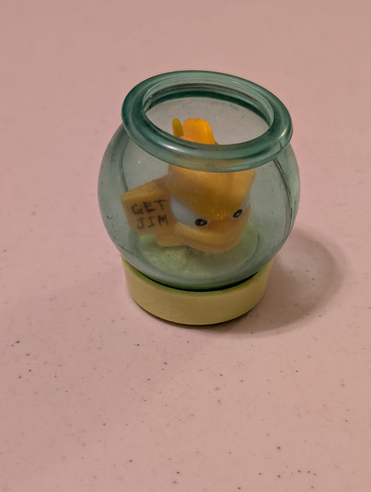 Jim Bob the Killer Goldfish in Bowl Vintage Earthworm  1995 Taco Bell(Action Figure, SciFi/Fantasy, Collectable, Vintage, Loose, Missing Parts/pieces, Incomplete)