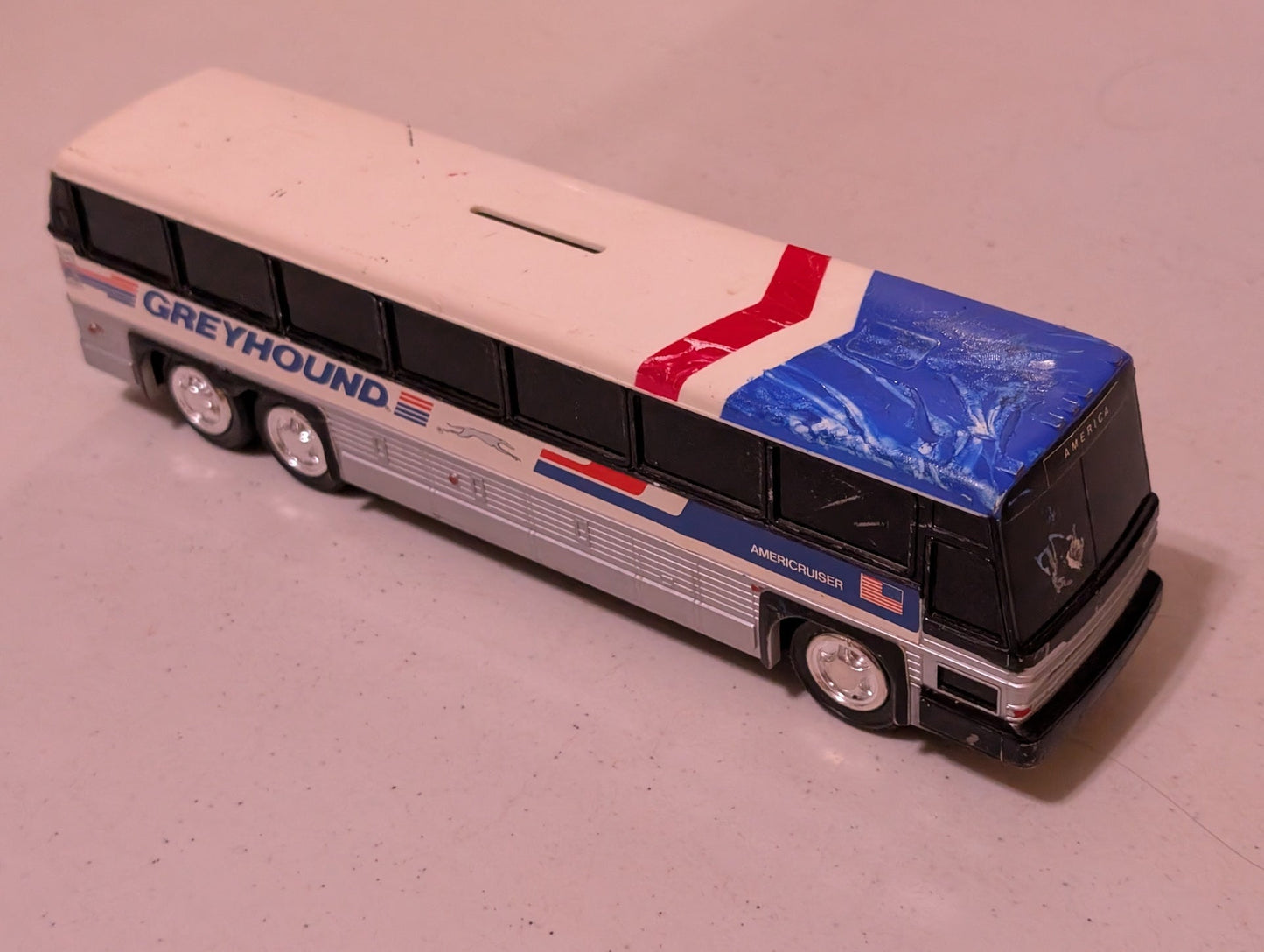 Greyhound Americruiser Plastic Bank (Vehicle, SciFi/Fantasy, Collectable, Vintage, Loose, Missing Parts/pieces, Incomplete)