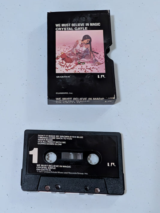 Crystal Gayle – We Must Believe In Magic(cassette, tape, album, music, vintage, OOP)