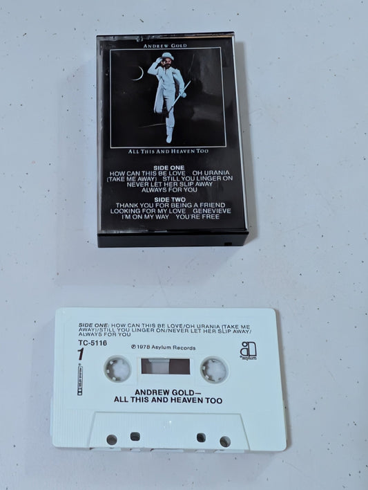 Andrew Gold – All This And Heaven Too(cassette, tape, album, music, vintage, OOP)