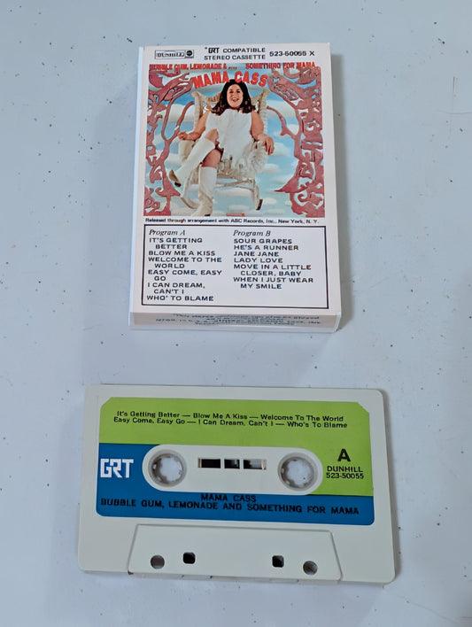 Mama Cass Bubble Gum, Lemonade & Something for Mama 1969 (cassette, tape, album, music, vintage, OOP)