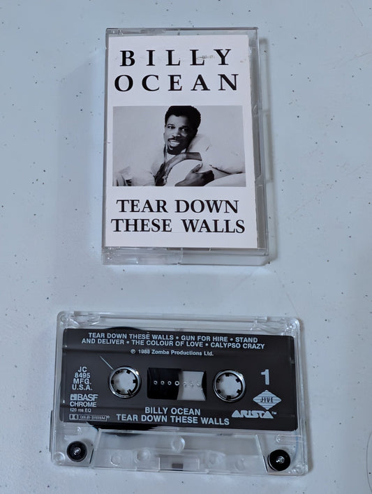 Billy Ocean - Tear Down These Walls Tape Cassette(cassette, tape, album, music, vintage, OOP)