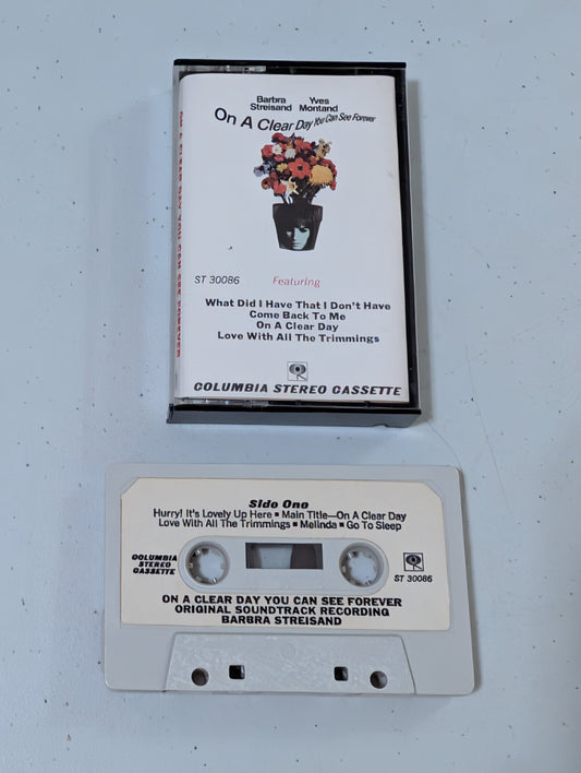 Barbra Streisand, Yves Montand – On A Clear Day You Can See Forever(cassette, tape, album, music, vintage, OOP)