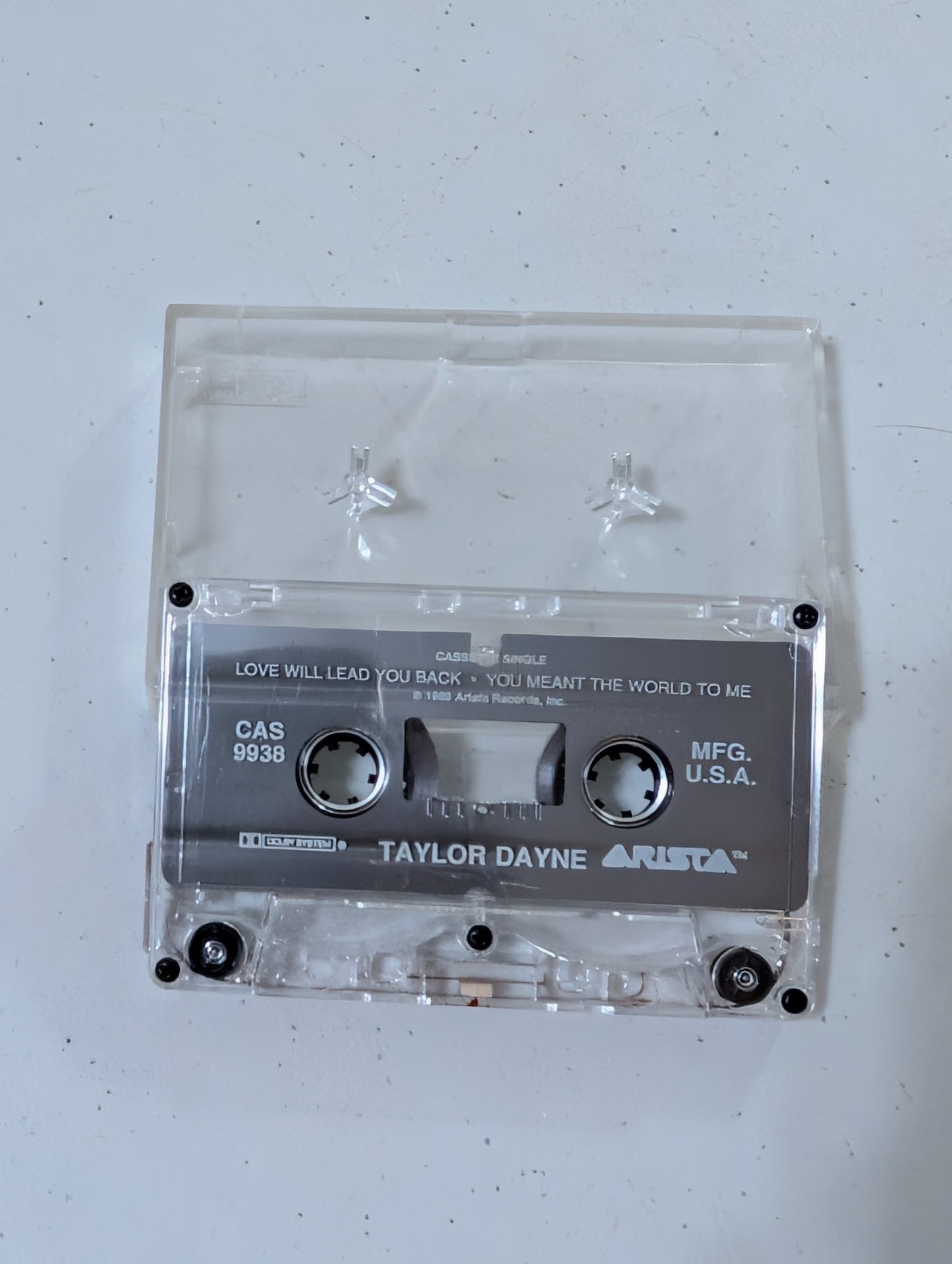 Taylor Dayne Love Will Lead You Back Cassette Tape Single 1993 - no artwork (cassette, tape, album, music, vintage, OOP)